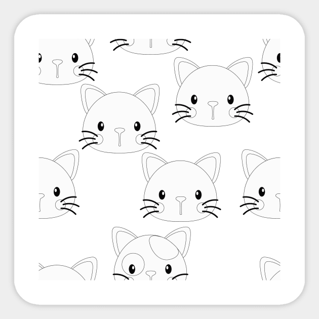 Cats Vector Fashion Background Seamless Sticker by MichelMM